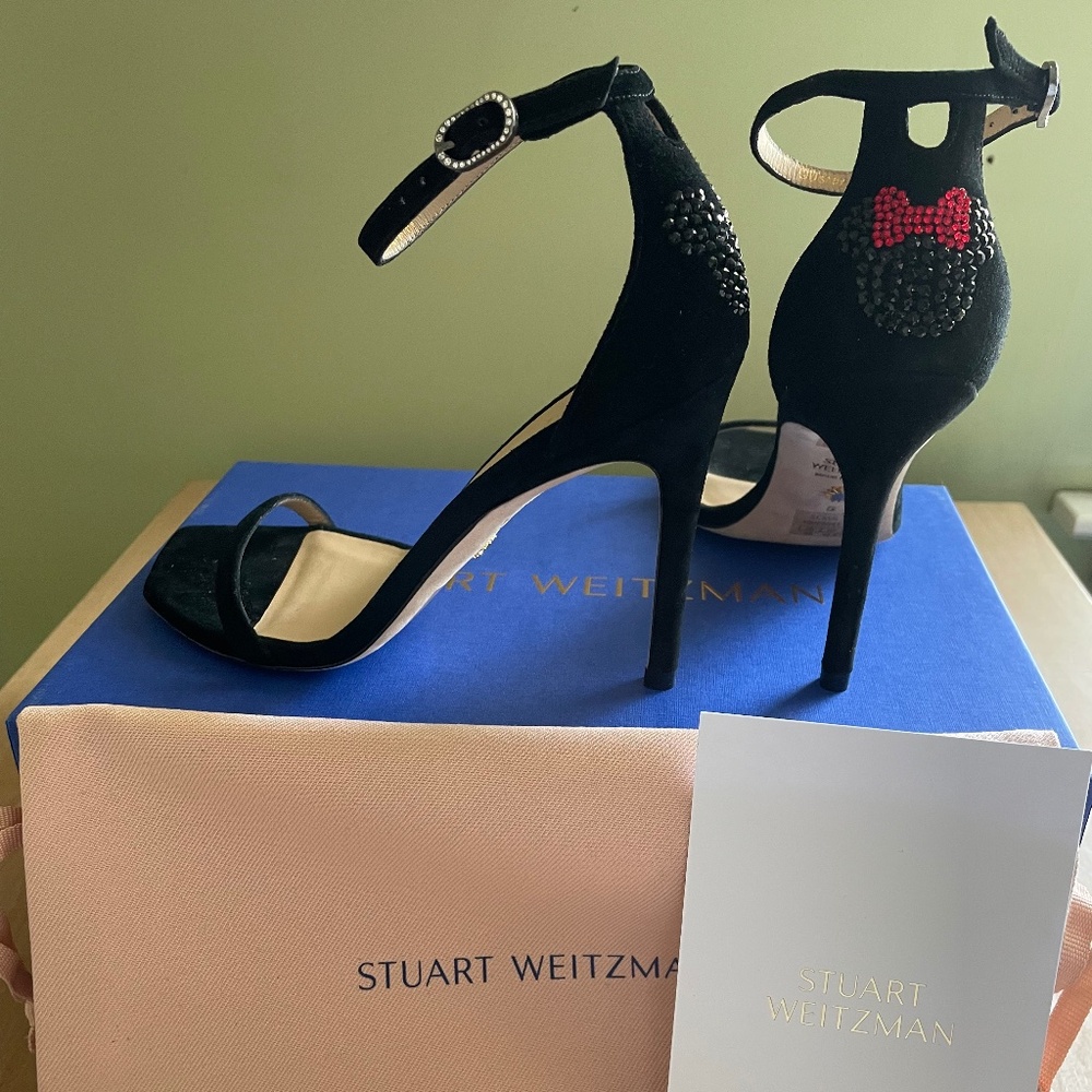 Disney x Stuart Weitzman Nudistcurve Black 100 Sz 5 - Picture 13 of 16